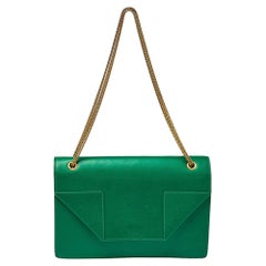 Saint Laurent - Pochette Betty en cuir vert