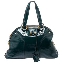 Saint Laurent Green Leather Large Muse Bag