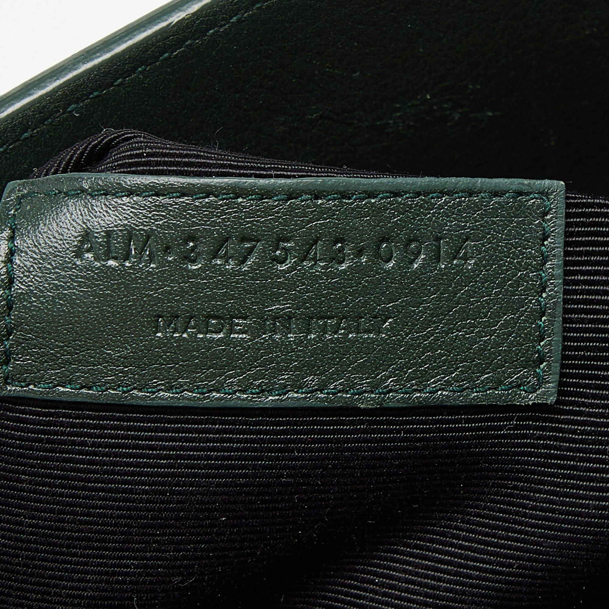 Saint Laurent Green Leather Medium Classic Sac De Jour Tote For Sale 3