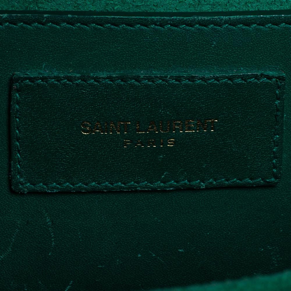 Saint Laurent Grünes Leder Medium Lulu Umhängetasche 2