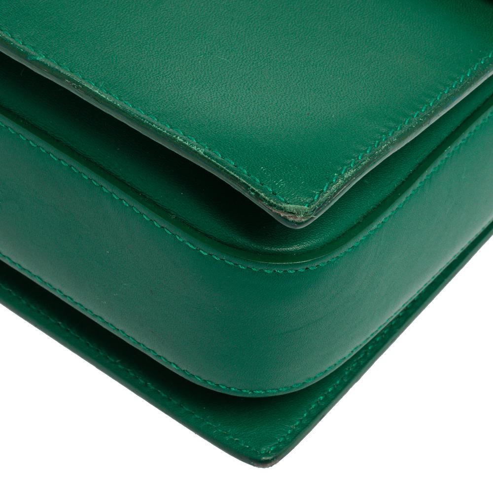 Saint Laurent Green Leather Medium Lulu Shoulder Bag 1