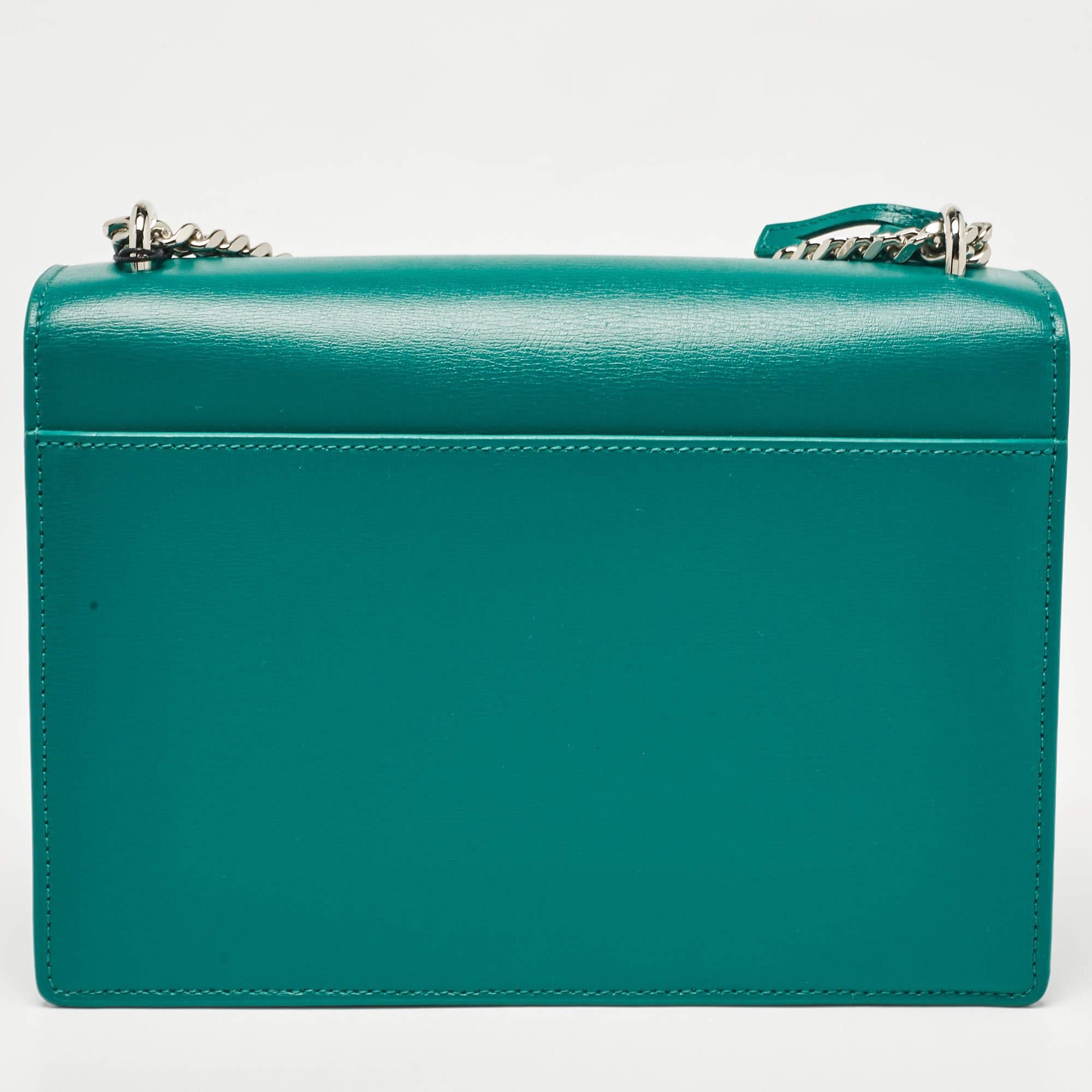 Women's Saint Laurent Green Leather Medium Sunset Shoulder Bag