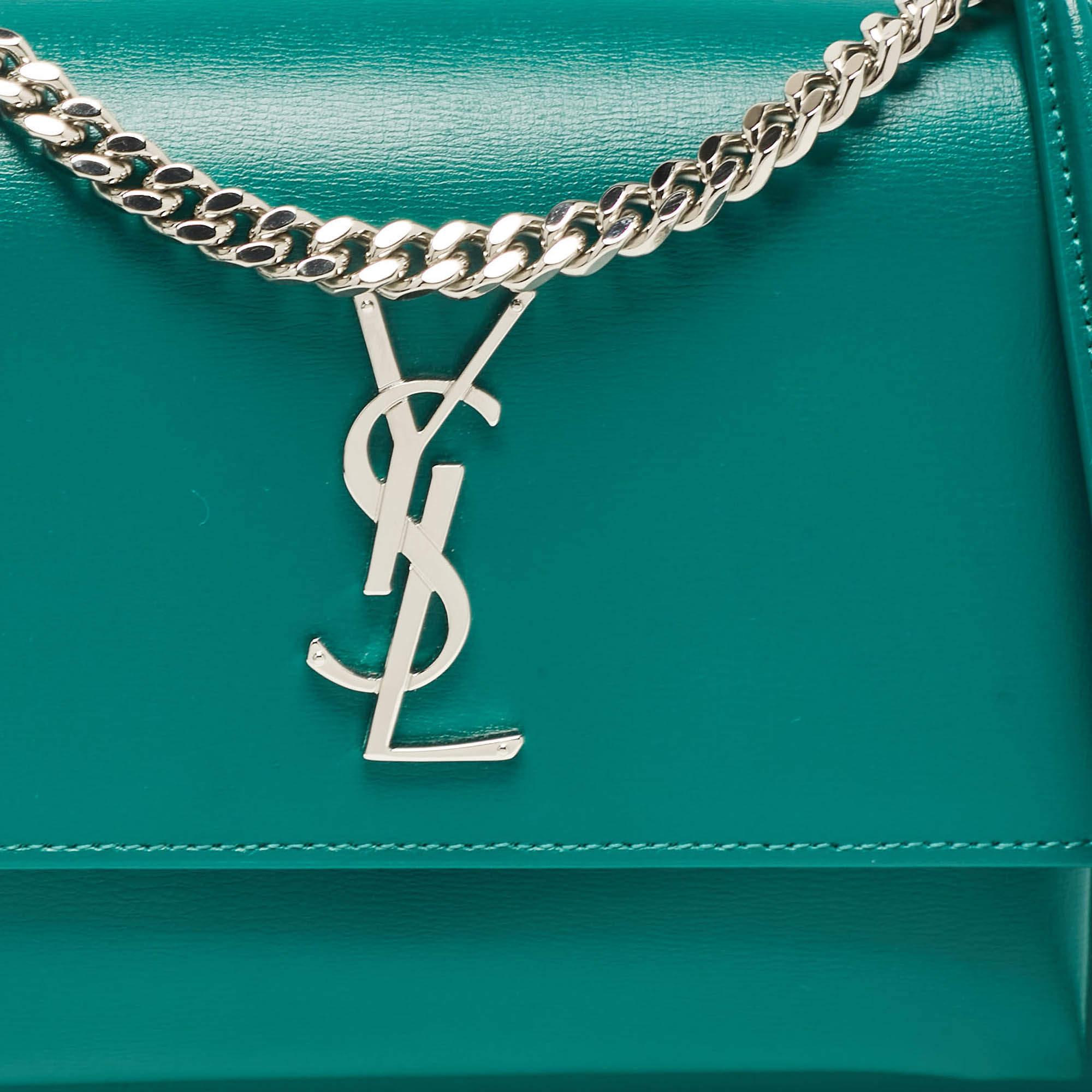 Saint Laurent Green Leather Medium Sunset Shoulder Bag 1