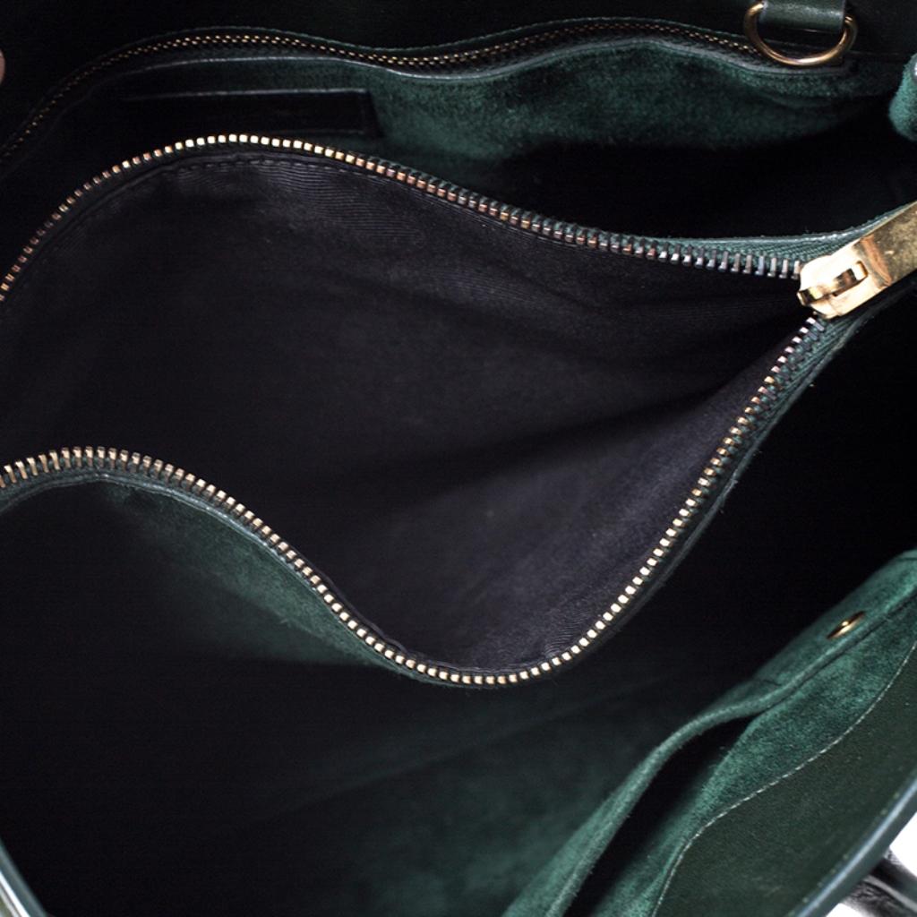 Saint Laurent Green Leather Small Classic Sac De Jour Tote 5