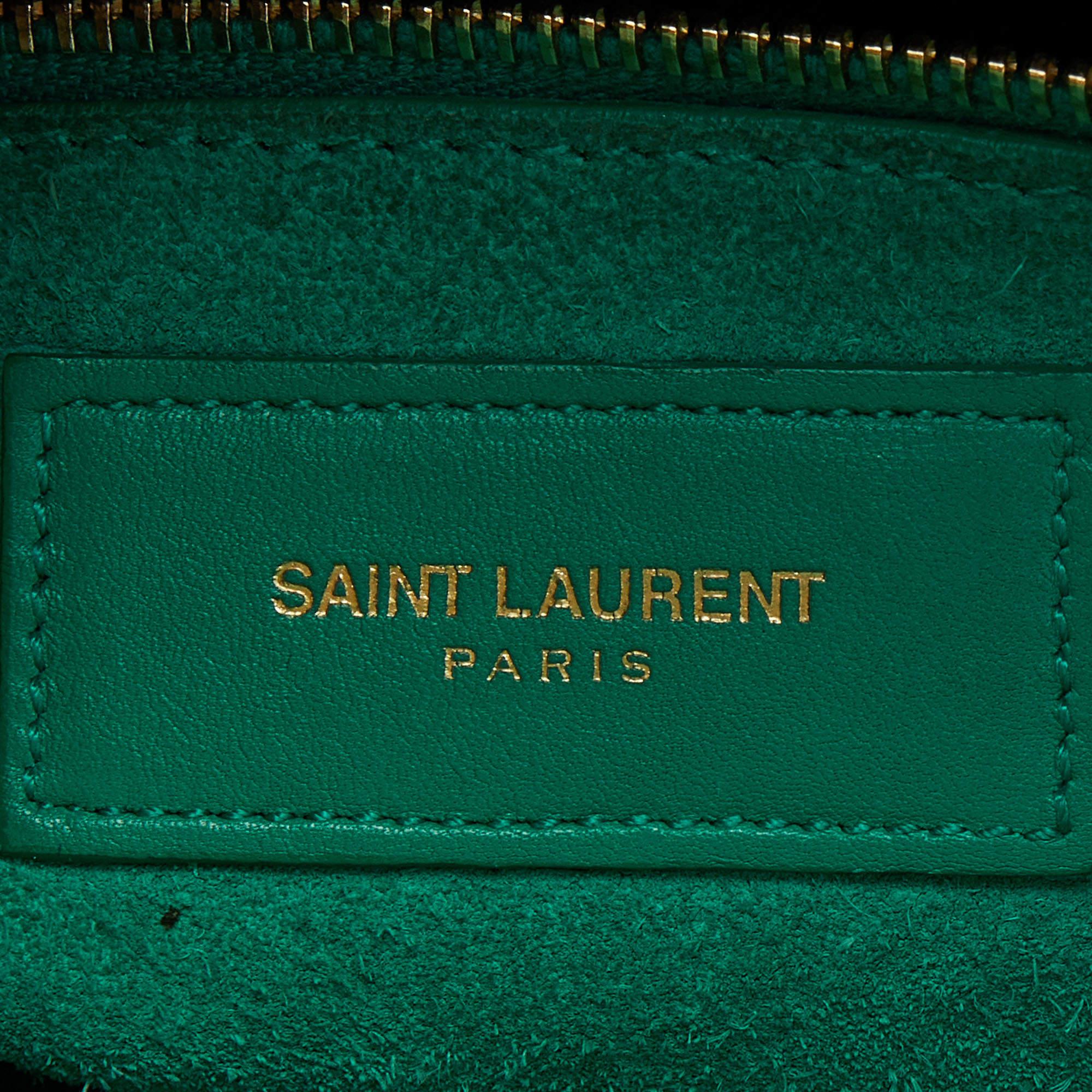 Saint Laurent Green Leather Small Classic Sac De Jour Tote 6