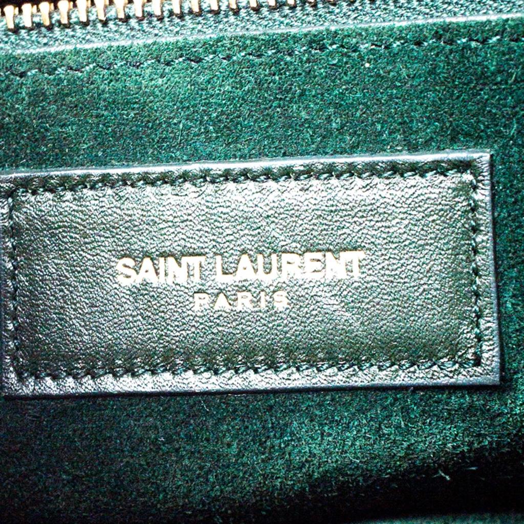 Saint Laurent Green Leather Small Classic Sac De Jour Tote 6