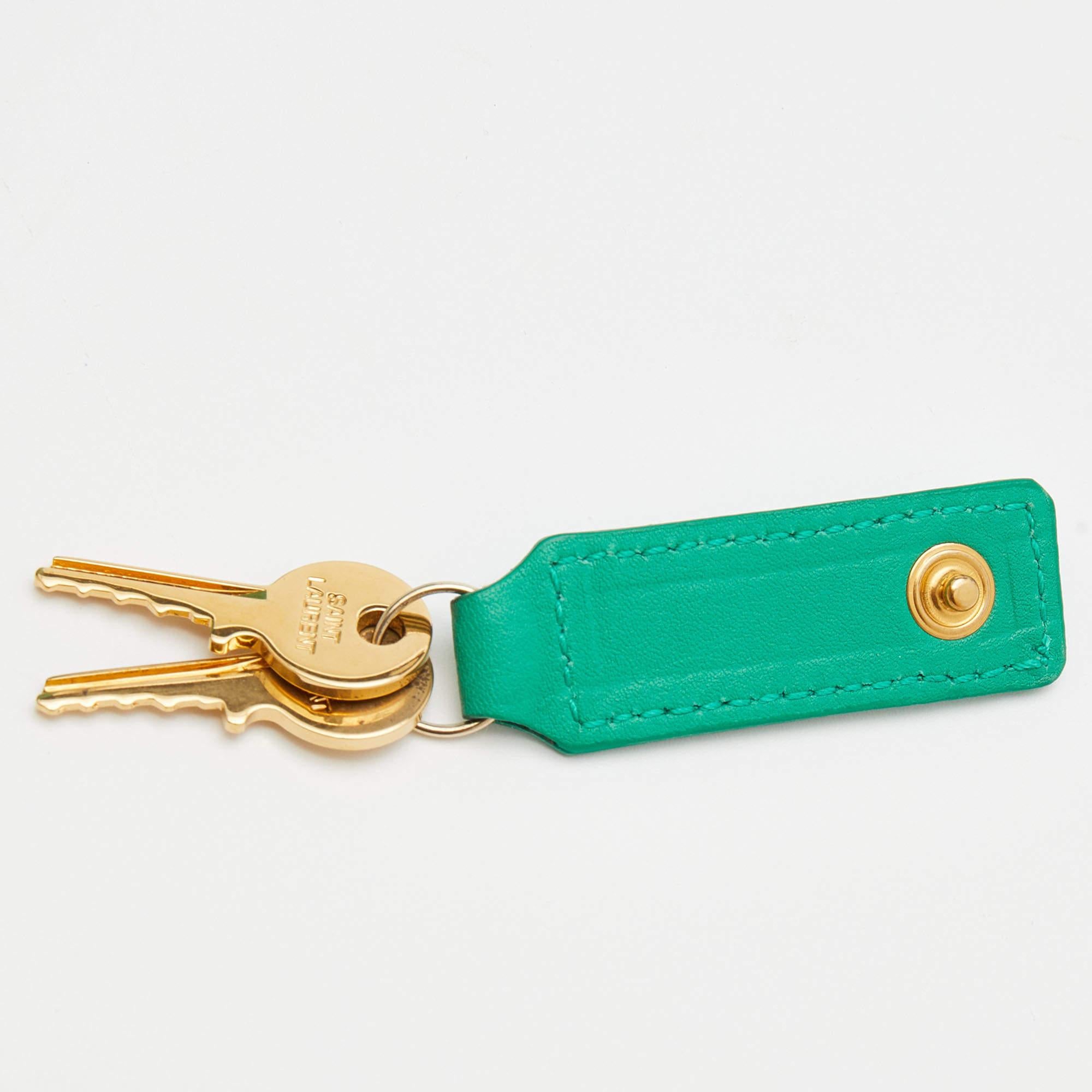 Saint Laurent Green Leather Small Classic Sac De Jour Tote 7