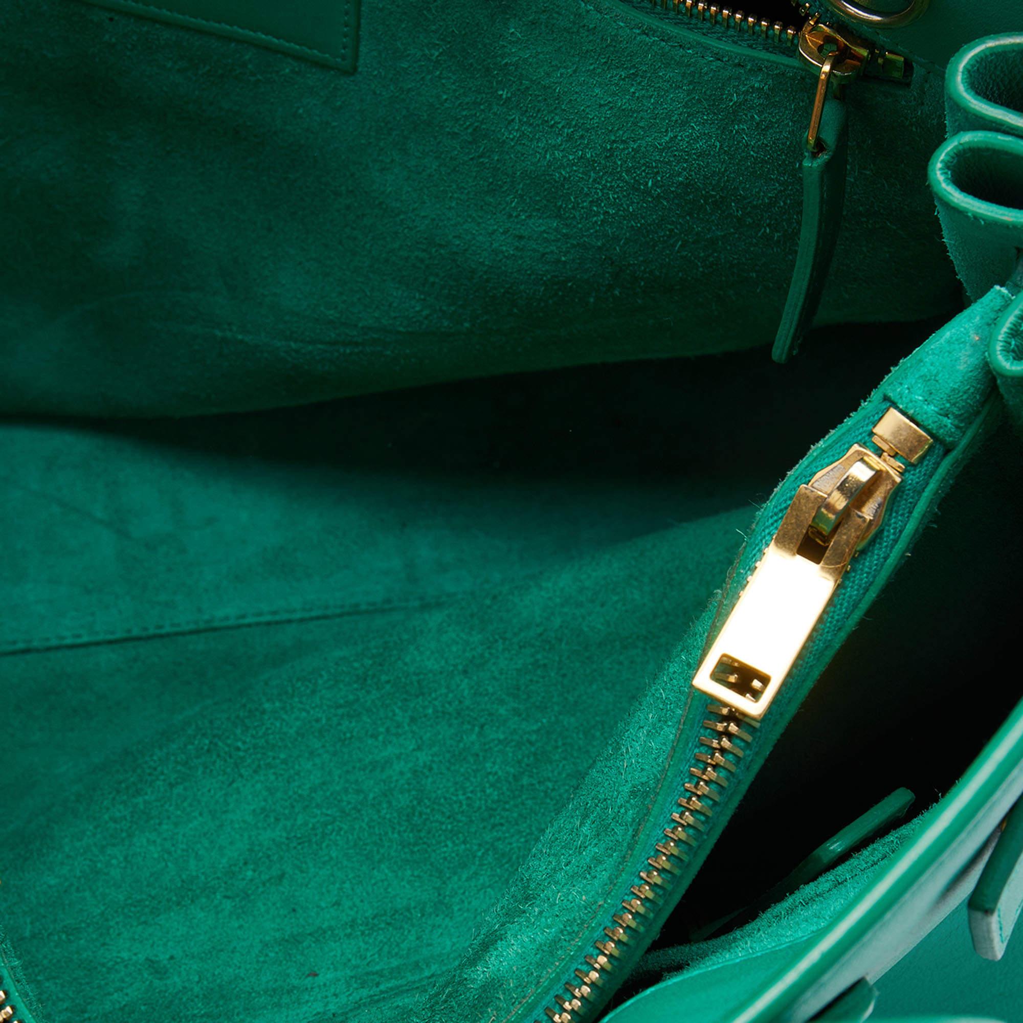 Saint Laurent Green Leather Small Classic Sac De Jour Tote 3