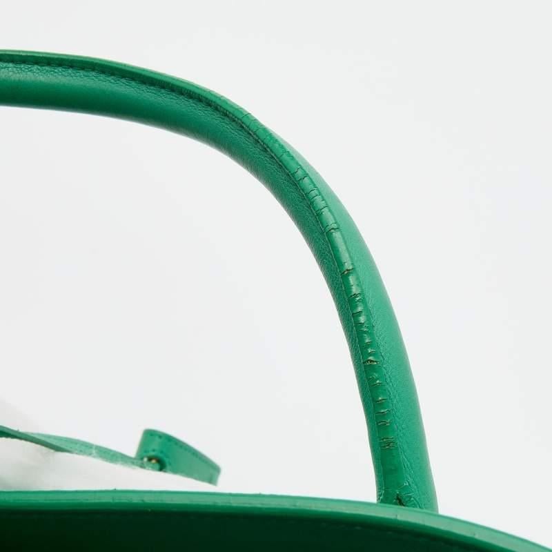 Saint Laurent Green Leather Small Classic Sac De Jour Tote 4