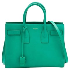 Saint Laurent - Petit sac de jour classique en cuir vert
