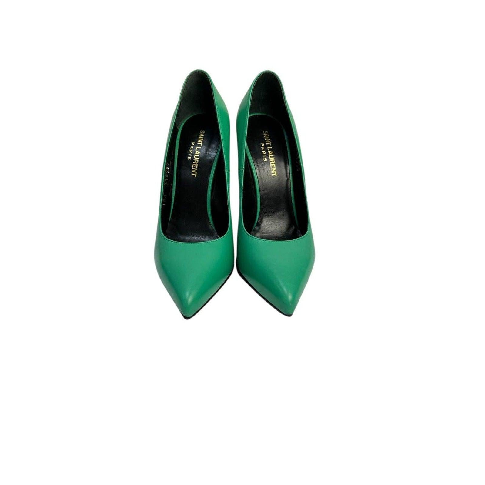 Verde Saint Laurent Pumps a spillo in pelle verde Sz.37, 5 in vendita