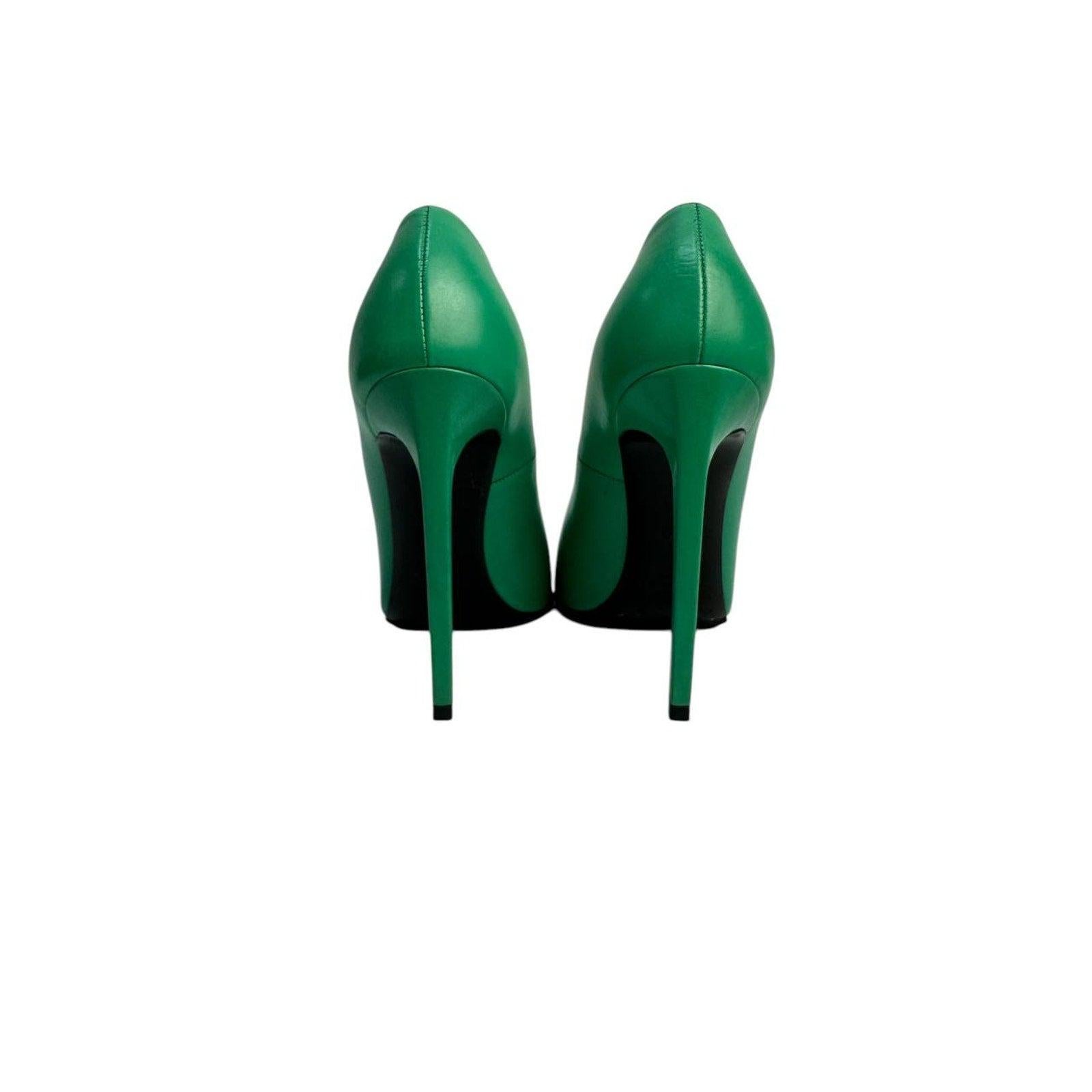 Saint Laurent Pumps a spillo in pelle verde Sz.37, 5 In condizioni ottime in vendita a Krakow, PL