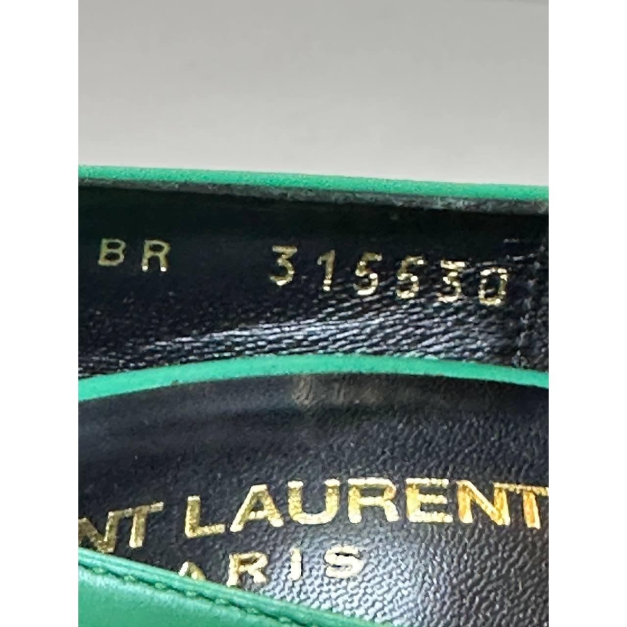 Saint Laurent Pumps a spillo in pelle verde Sz.37, 5 in vendita 4