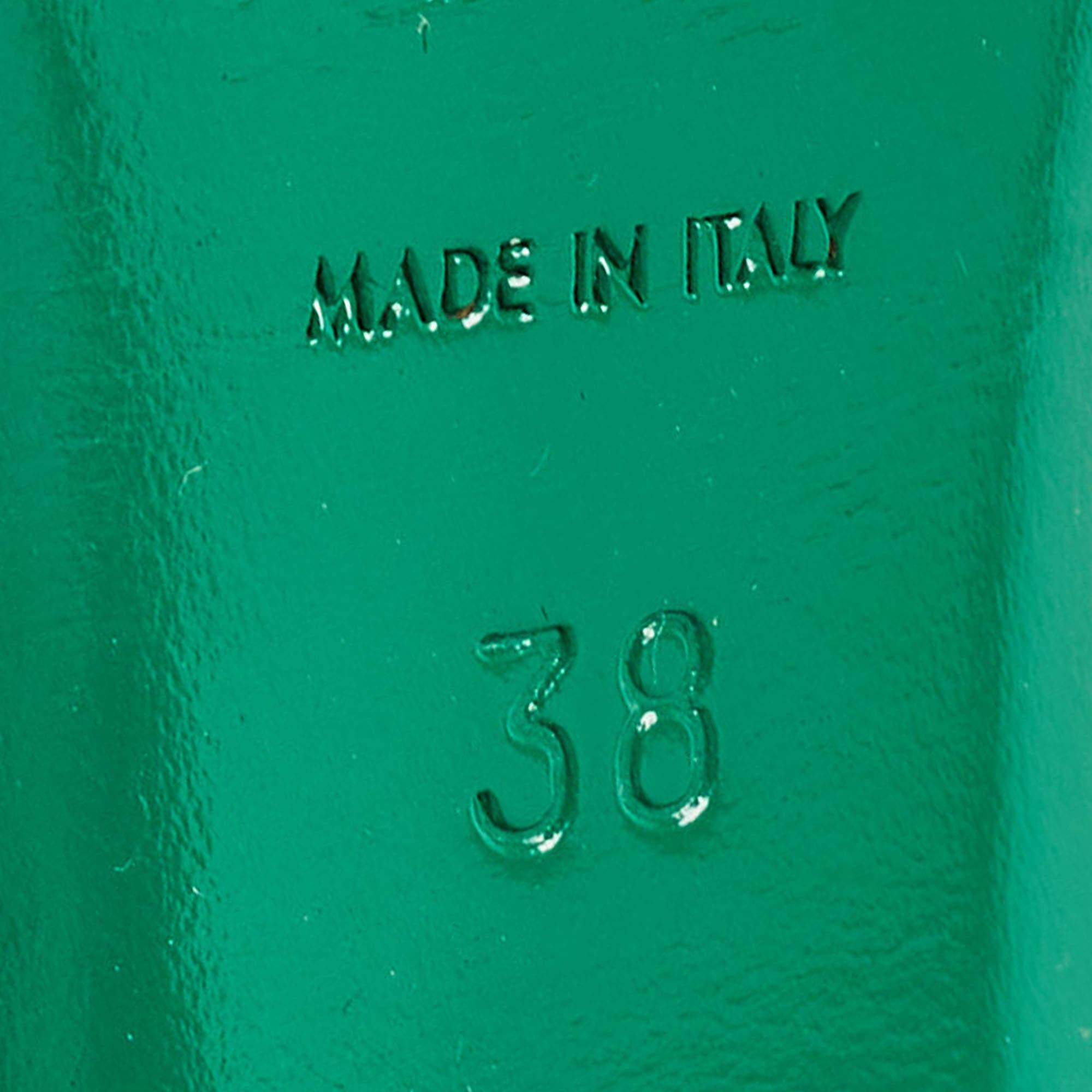 Verde Saint Laurent Sandali Tribute in pelle verde taglia 38