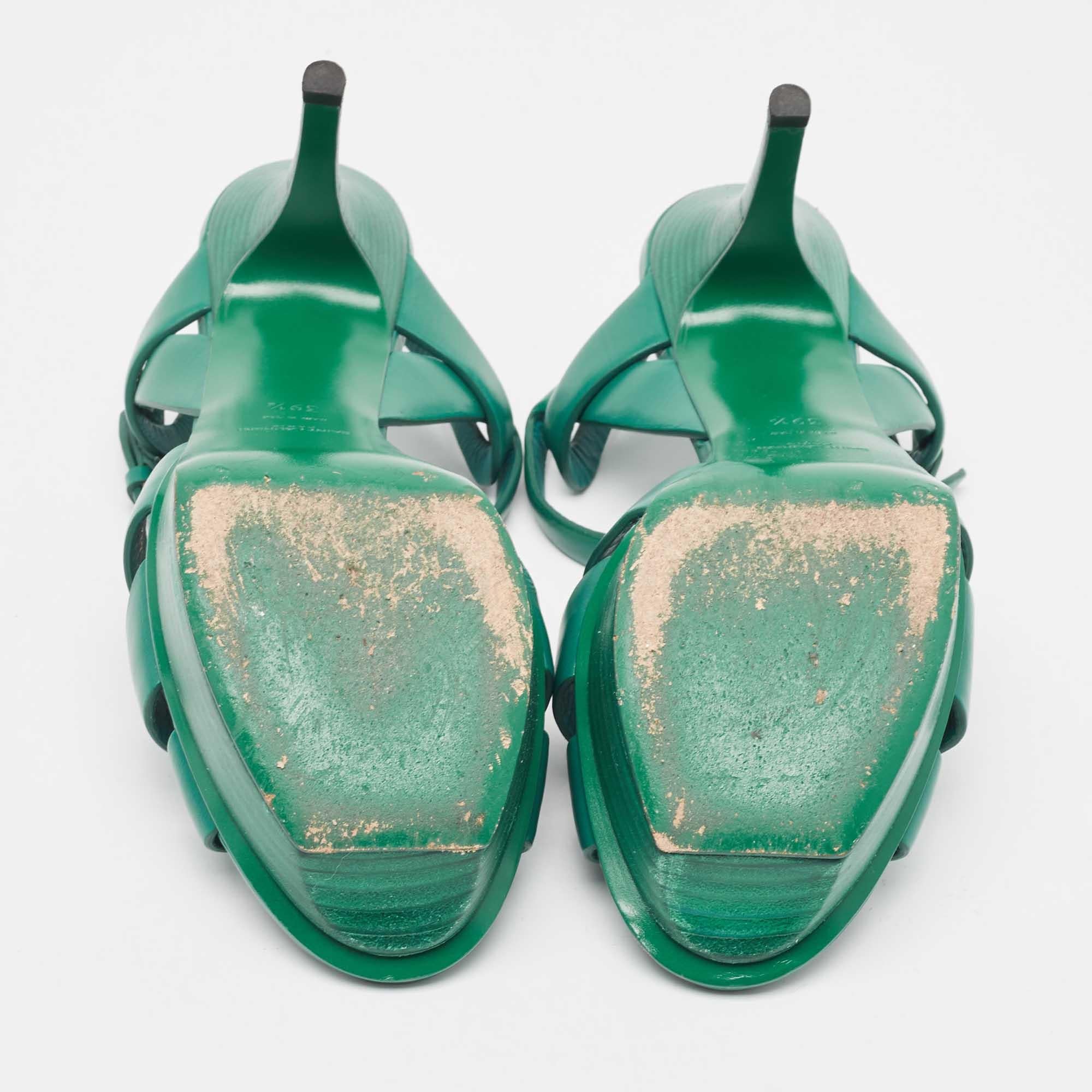 Saint Laurent Sandalias Tribute de piel verde talla 39.5 1
