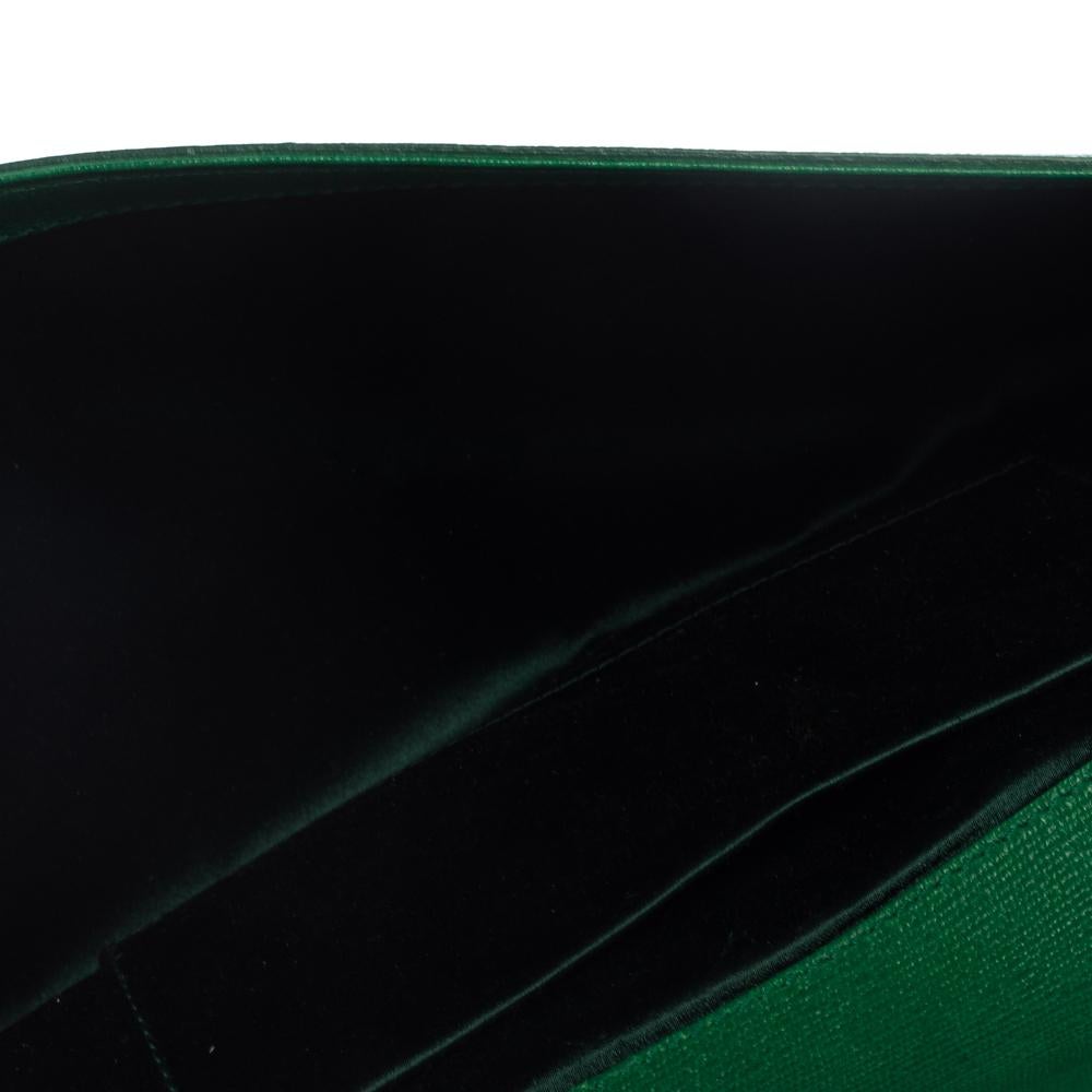 Saint Laurent Green Leather Y-Ligne Clutch 7