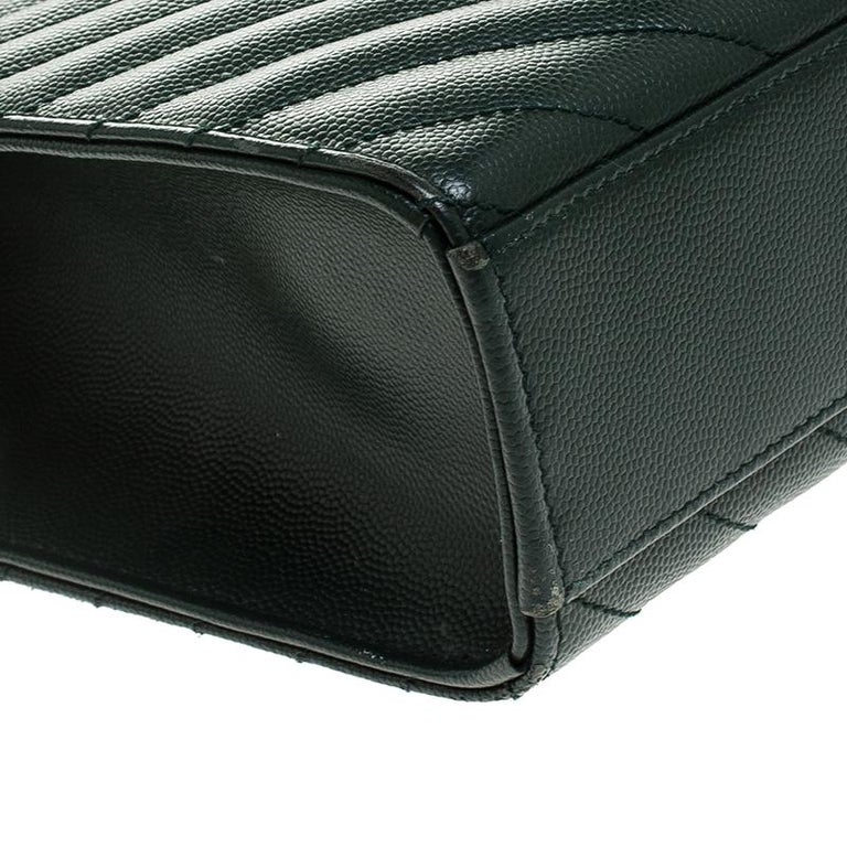 Saint Laurent Green Matelasse Leather Large Cassandre Flap Bag For Sale ...