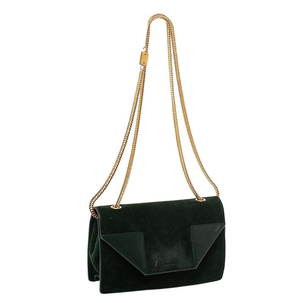Saint Laurent Green Suede and Leather Betty Shoulder Bag For Sale at ...