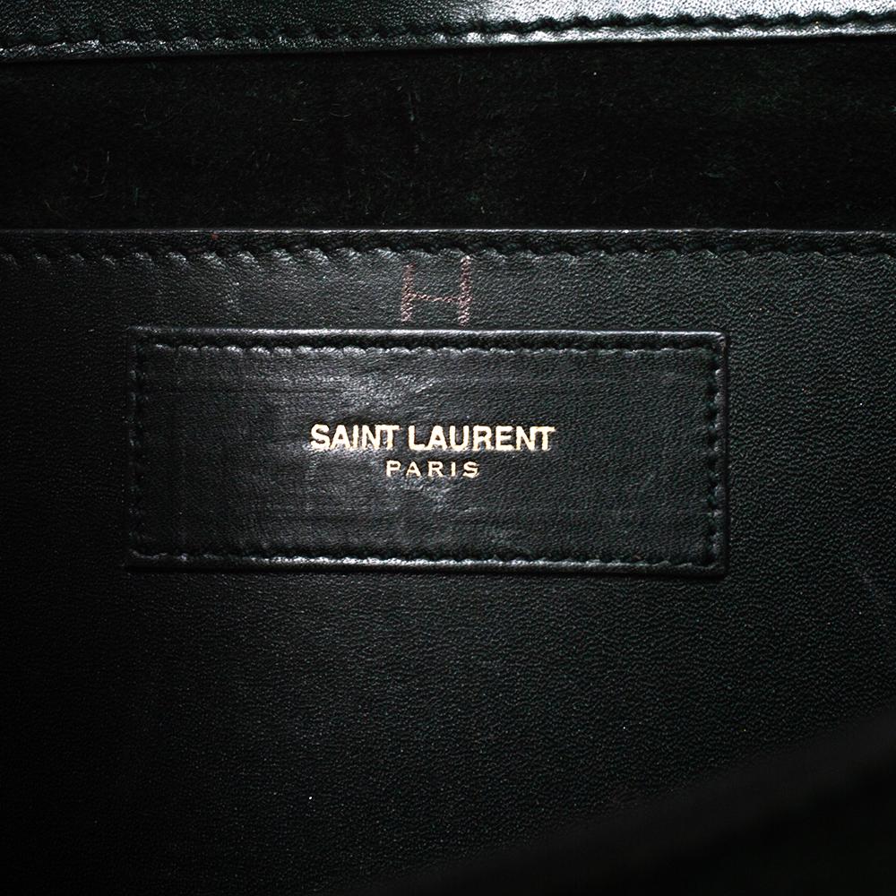 Saint Laurent Green Suede and Leather Betty Shoulder Bag In Good Condition In Dubai, Al Qouz 2