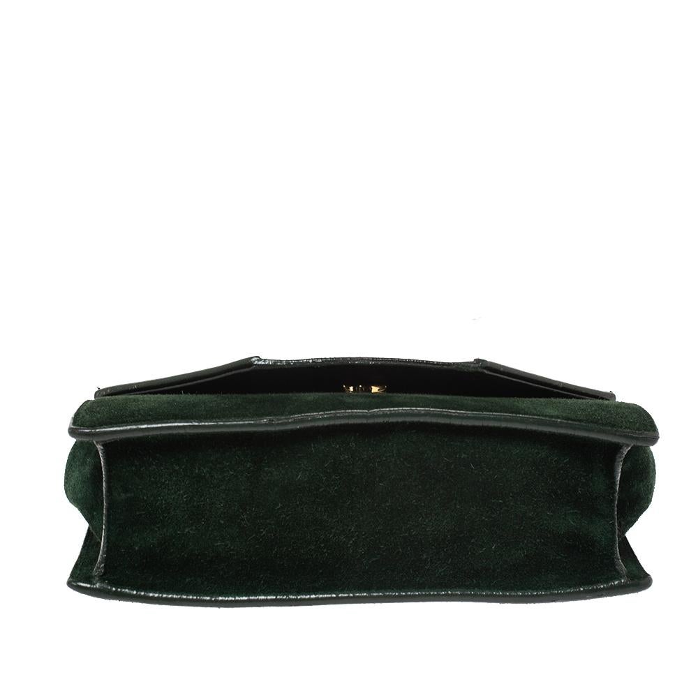 Saint Laurent Green Suede and Leather Betty Shoulder Bag 1
