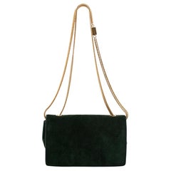 Saint Laurent Green Suede and Leather Betty Shoulder Bag