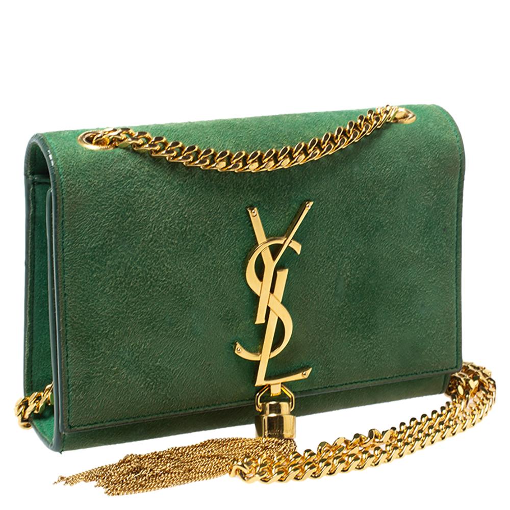 ysl tasche wildleder grün