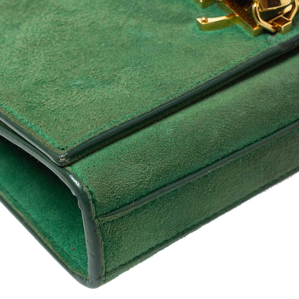 Saint Laurent Grün Wildleder Kleine Kate Quaste Crossbody Tasche 1