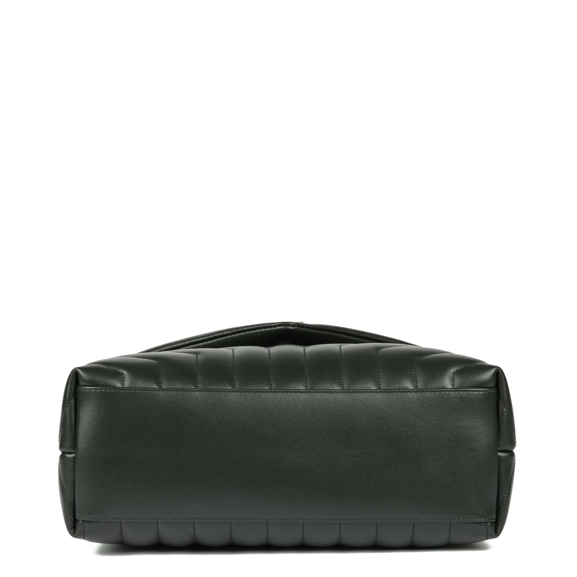 SAINT LAURENT Green Y Quilted Calfskin Leather Medium Loulou 1