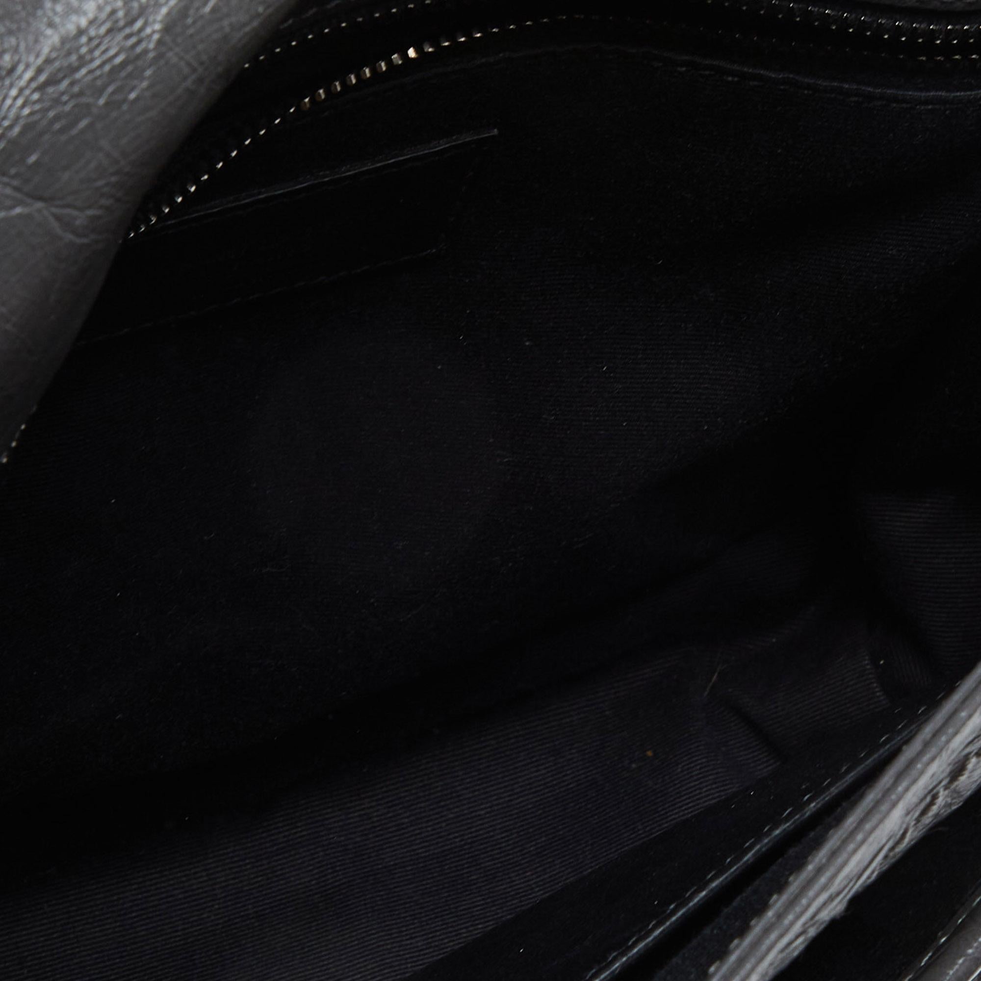 Saint Laurent Grey Crinkled Leather Medium Niki Shoulder Bag 1