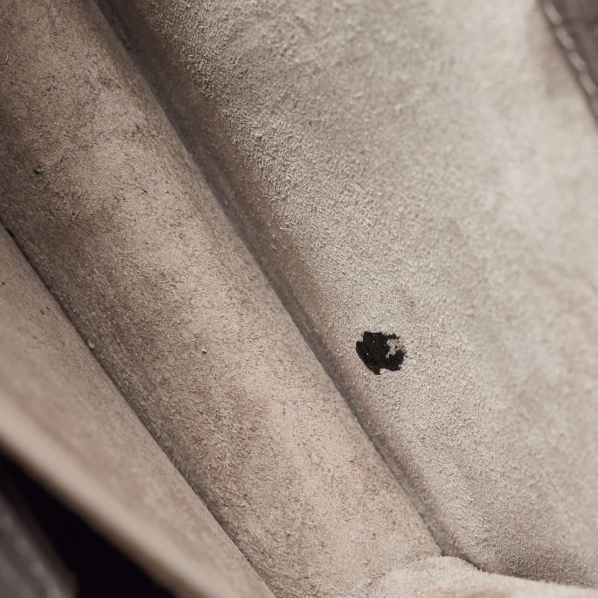 Saint Laurent Grey Croc Embossed Leather Medium Sunset Bag 6