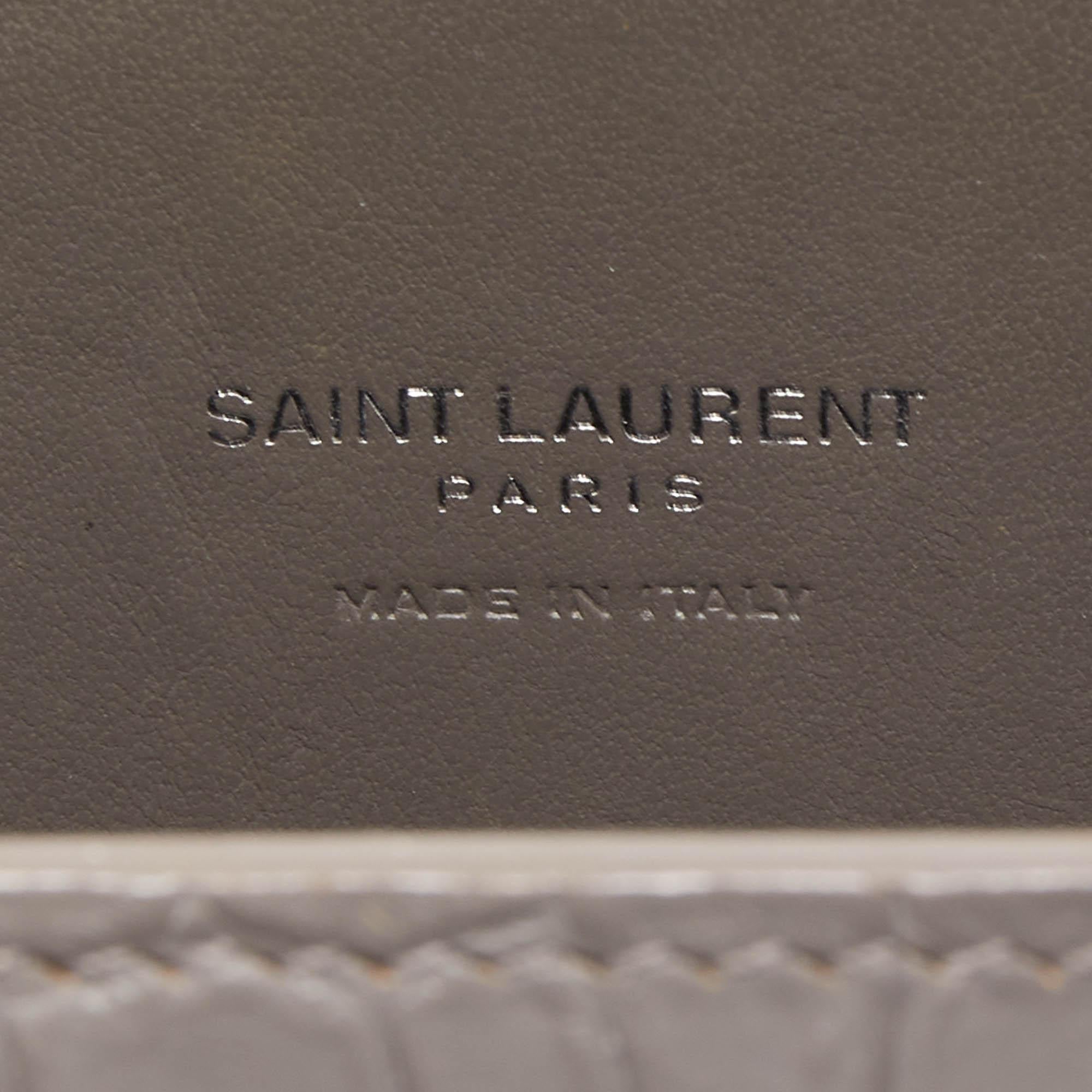 Saint Laurent Grey Croc Leather Nano Classic Sac De Jour Tote 10