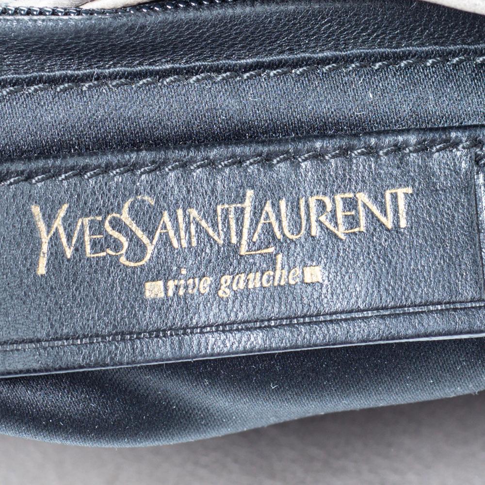 Marrone Saint Laurent Borsa a spalla con fiocco in pelle grigia