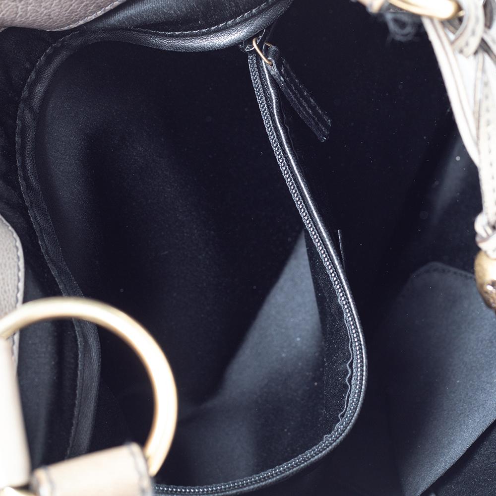 Donna Saint Laurent Borsa a spalla con fiocco in pelle grigia