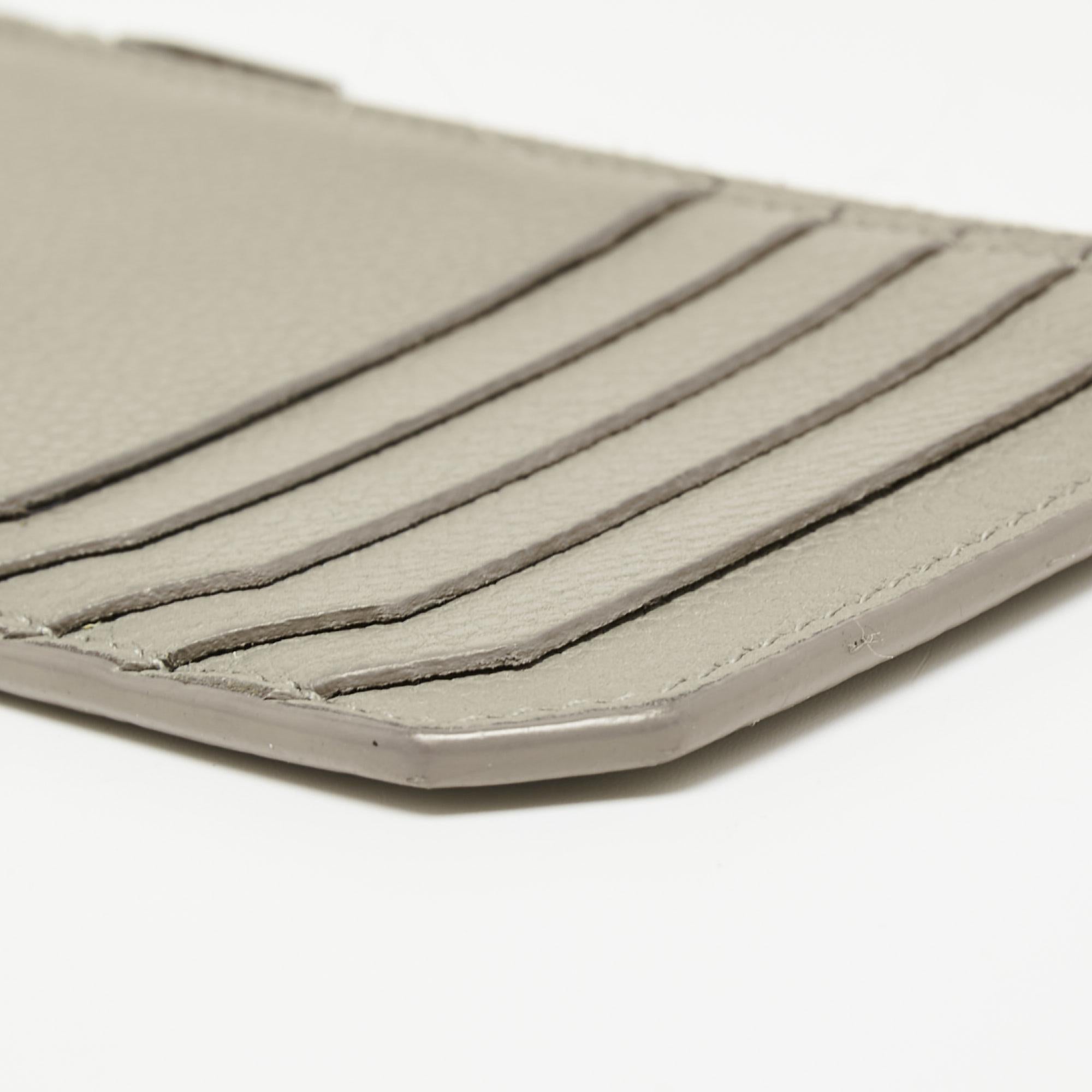 Saint Laurent Grey Leather Fragment Card Case 2