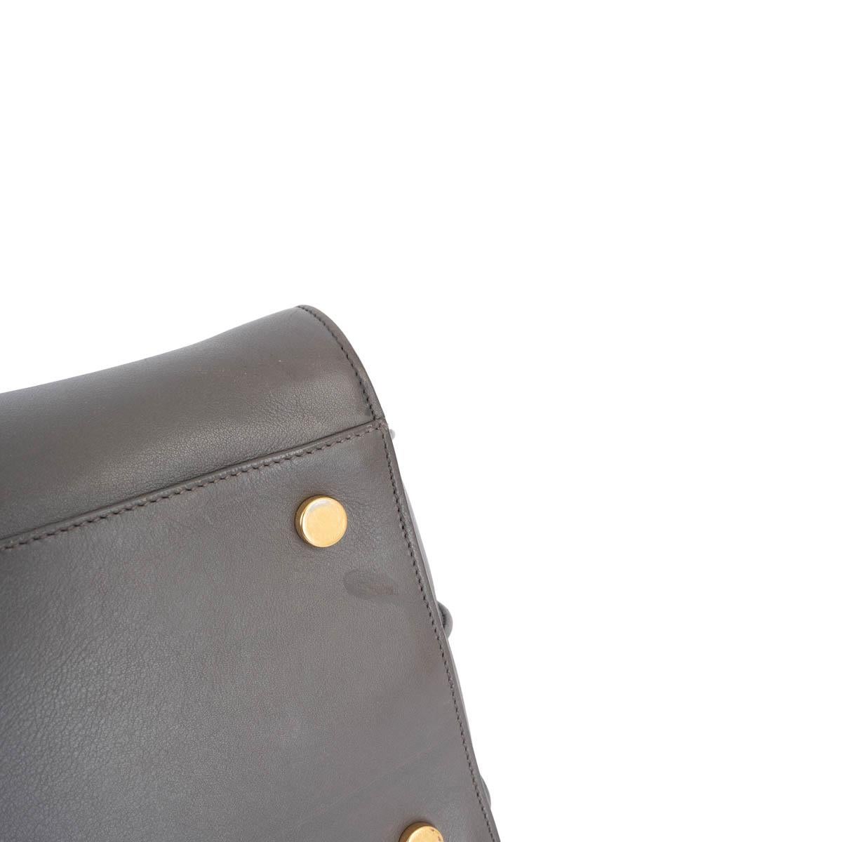 SAINT LAURENT grey leather LARGE SAC DE JOUR Tote Bag For Sale 3