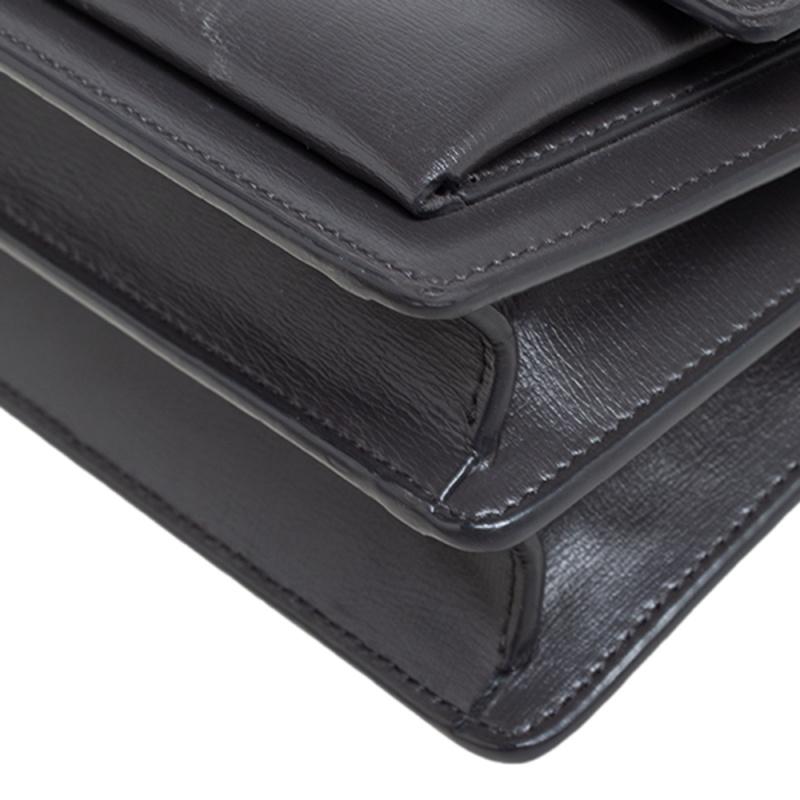 Saint Laurent Grey Leather Medium Sunset Shoulder Bag 1