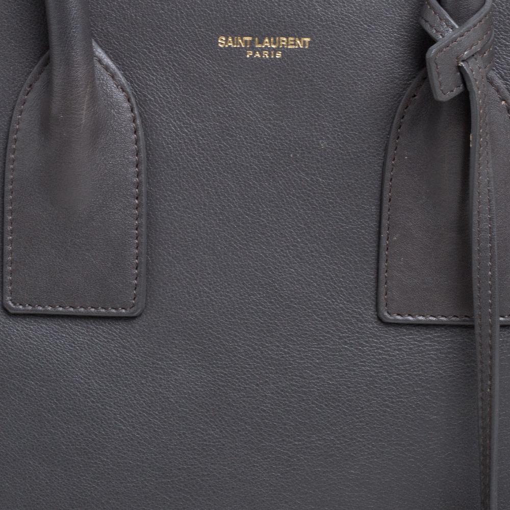 Saint Laurent Grey Leather Small Classic Sac De Jour Tote 2