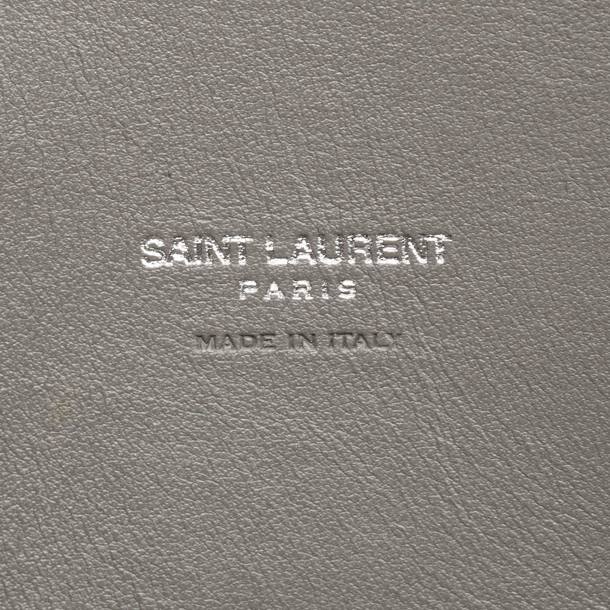 Saint Laurent Grey Leather Small Classic Sac De Jour Tote For Sale 5