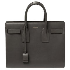 Saint Laurent Grey Leather Small Classic Sac De Jour Tote