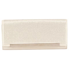 Saint Laurent Grey Leather Studded Lutetia Clutch