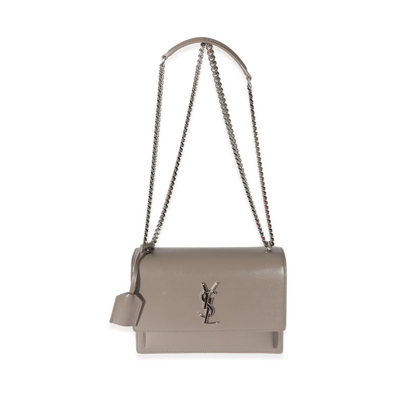 Saint Laurent Grey Leather Sunset Bag For Sale at 1stDibs
