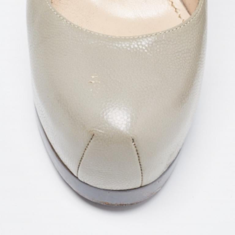 Saint Laurent - Décolleté Tribtoo in pelle grigia Taglia 37 in vendita 1