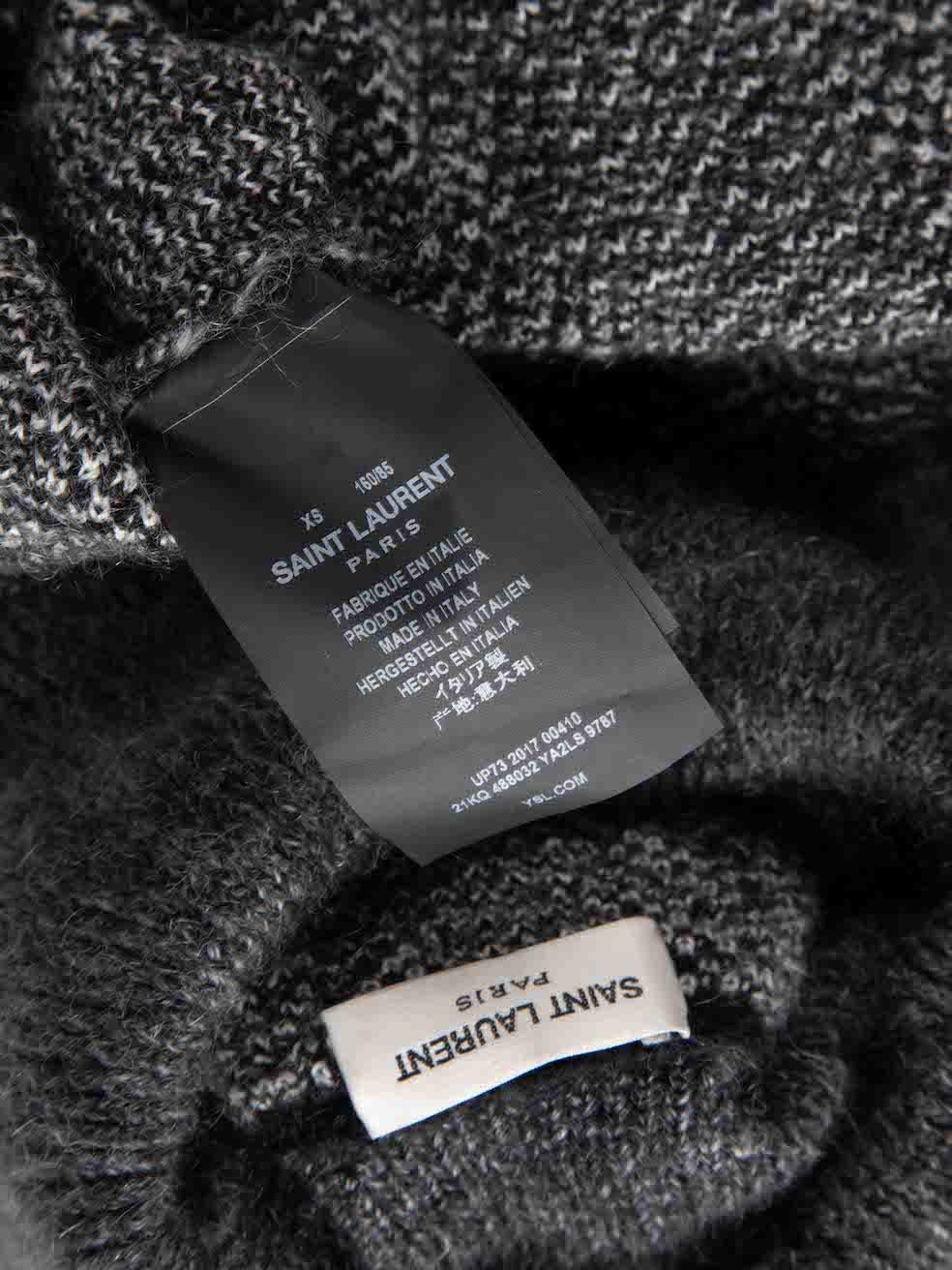 Saint Laurent - Maglia Chevron in mohair grigio Taglia XS In condizioni ottime a London, GB