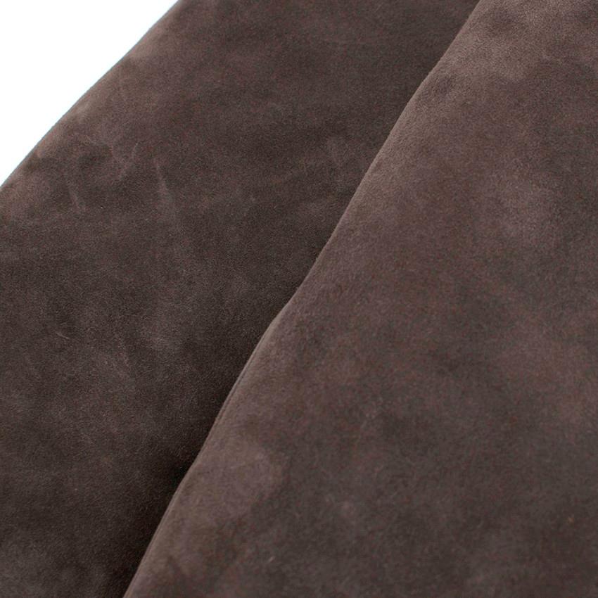 Saint Laurent Grey Suede Wedge Knee Boots 38 In Excellent Condition In London, GB