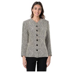 Saint Laurent Blazer grigio con collo a V e monopetto taglia XXL