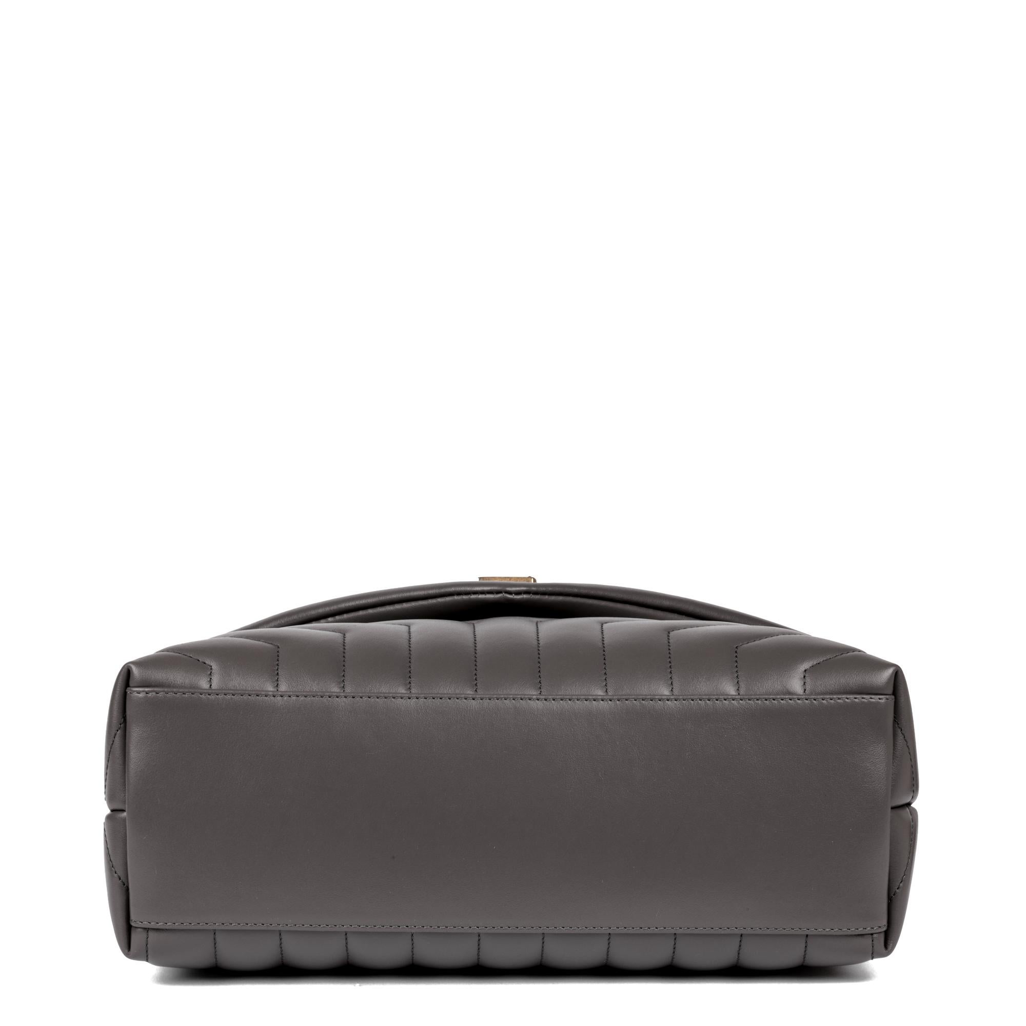 SAINT LAURENT Grey Y Quilted Calfskin Leather Medium Loulou 2