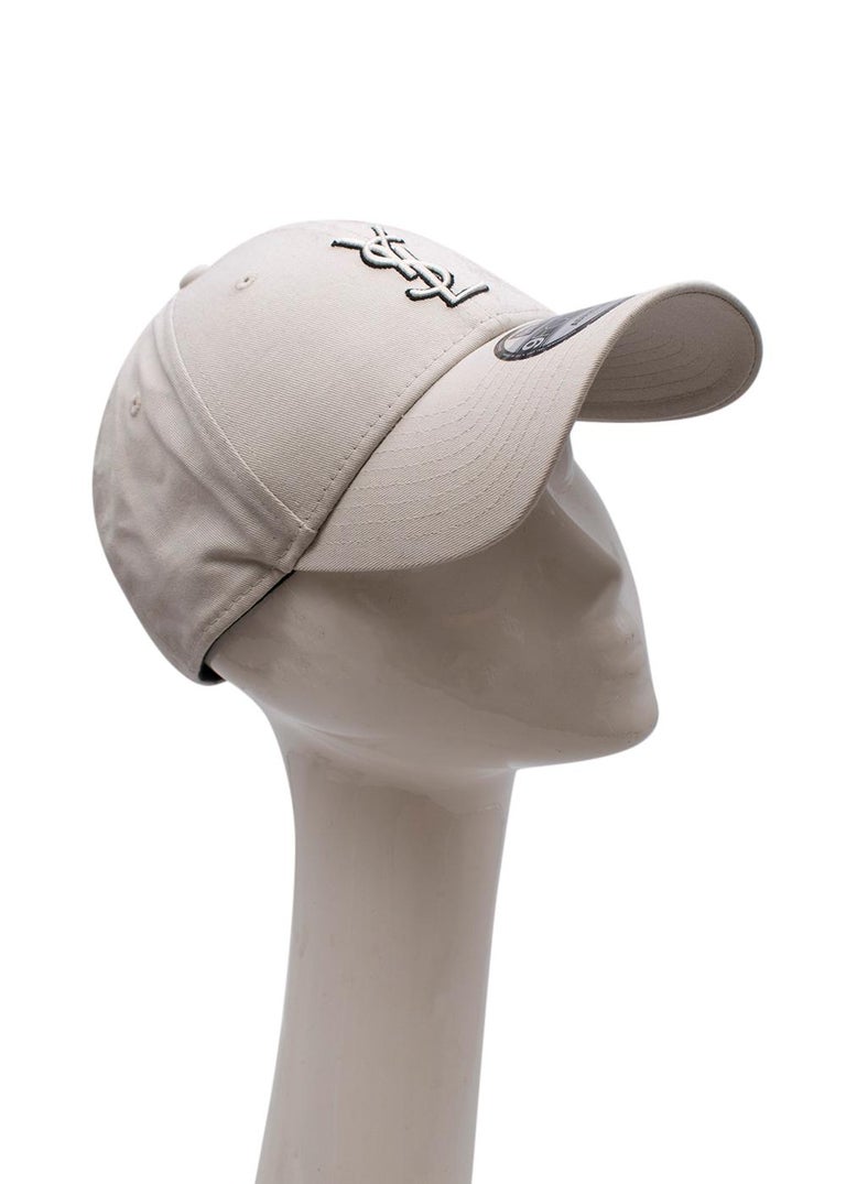 NWT YSL Saint Laurent New Era Collab Cap Beige 9FORTY Authentic Receipt  Paris