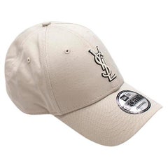 Saint Laurent - Chapeau de baseball gris avec monogramme YSL de la nouvelle ère - OS