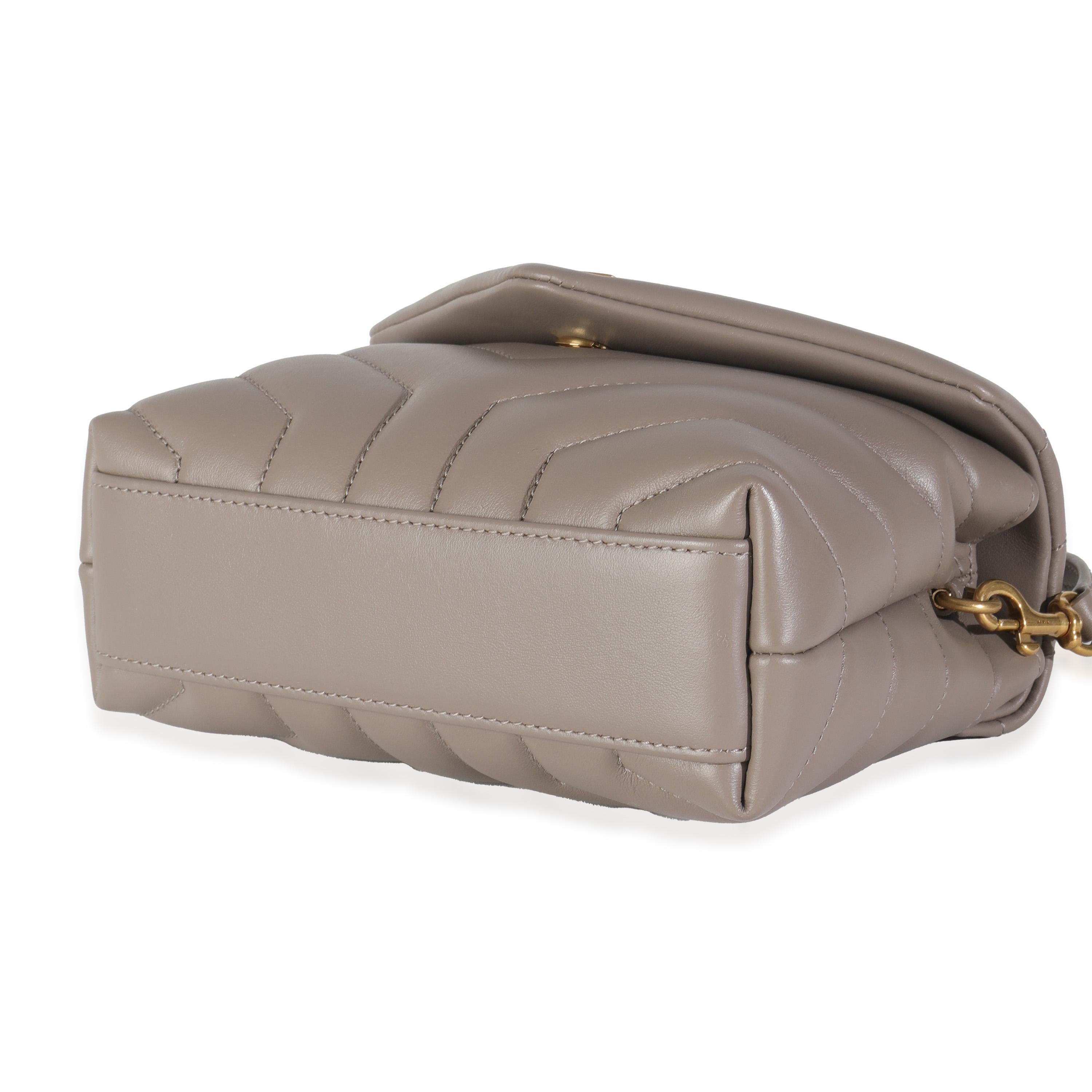 Women's or Men's Saint Laurent Greyish Brown Y Quilted Calfskin Toy Loulou Crossbody