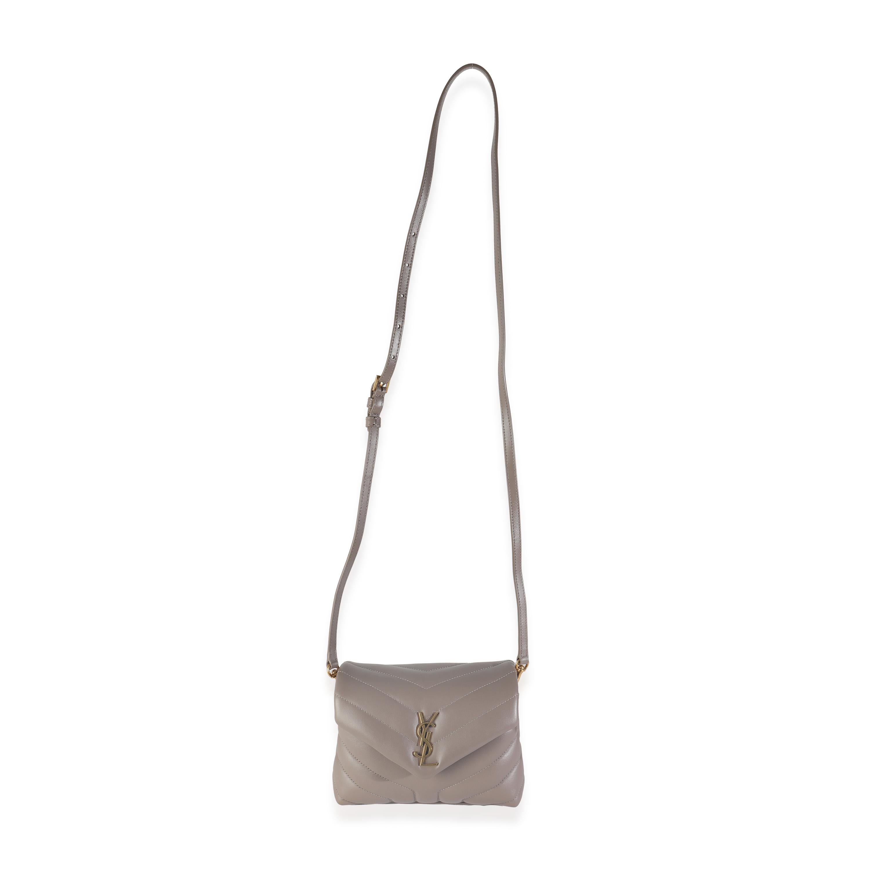 Saint Laurent Greyish Brown Y Quilted Calfskin Toy Loulou Crossbody 1